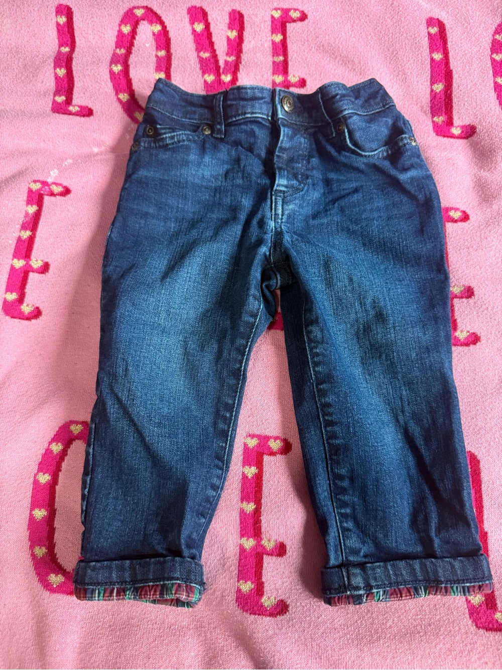 Gymboree Dark Blue Denim Jeans with Rolled Cuffs